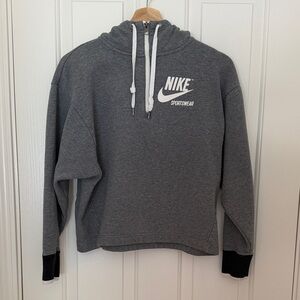 Nike Dark Gray Hoodie with White Swoosh